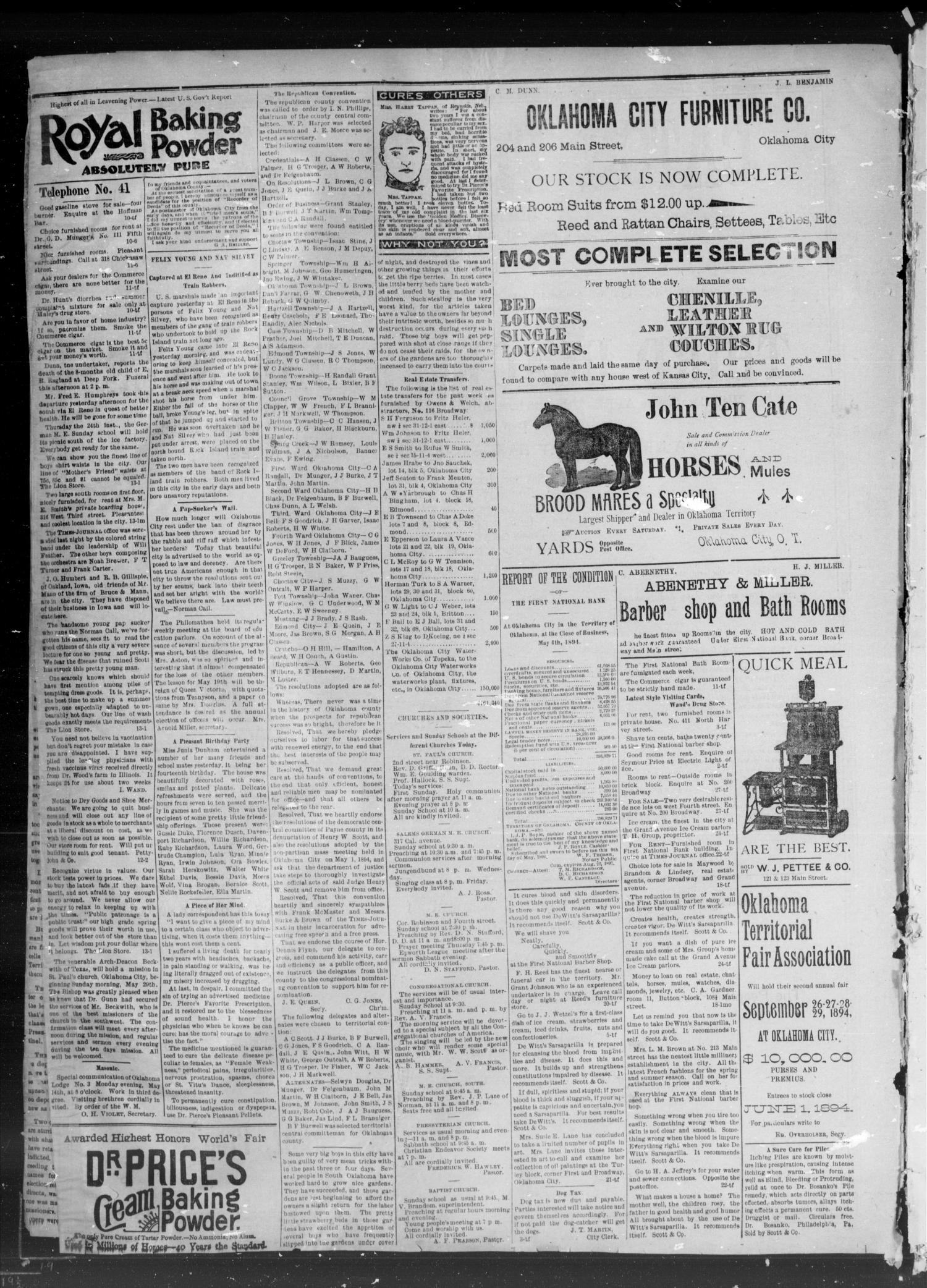 Okahoma Times Journal. (Oklahoma City, Okla. Terr.), Vol. 5, No. 281, Ed. 1 Sunday, May 13, 1894
                                                
                                                    [Sequence #]: 4 of 4
                                                