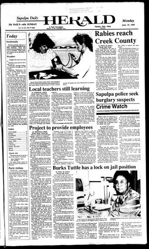 Sapulpa Daily Herald (Sapulpa, Okla.), Vol. 75, No. 238, Ed. 1 Monday, June 19, 1989