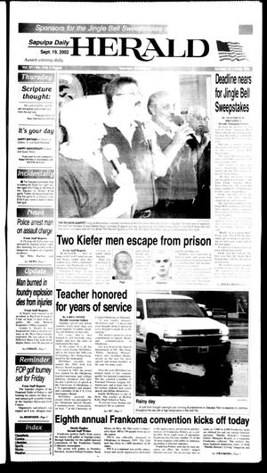Sapulpa Daily Herald (Sapulpa, Okla.), Vol. 87, No. 316, Ed. 1 Thursday, September 19, 2002