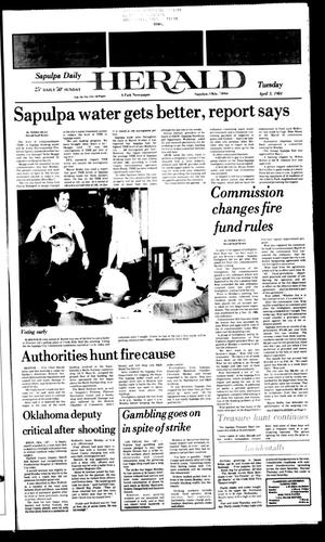 Sapulpa Daily Herald (Sapulpa, Okla.), Vol. 70, No. 173, Ed. 1 Tuesday, April 3, 1984