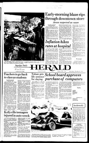 Primary view of object titled 'Sapulpa Daily Herald (Sapulpa, Okla.), Vol. 68, No. 22, Ed. 1 Thursday, October 8, 1981'.
