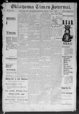 Primary view of object titled 'Okahoma Times Journal. (Oklahoma City, Okla. Terr.), Vol. 5, No. 298, Ed. 1 Friday, June 1, 1894'.