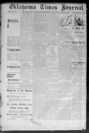 Primary view of object titled 'Okahoma Times Journal. (Oklahoma City, Okla. Terr.), Vol. 5, No. 309, Ed. 1 Thursday, June 14, 1894'.