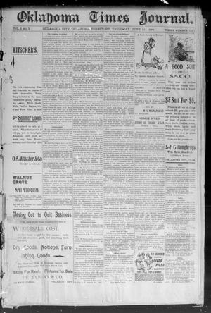 Primary view of object titled 'Okahoma Times Journal. (Oklahoma City, Okla. Terr.), Vol. 6, No. 3, Ed. 1 Thursday, June 21, 1894'.