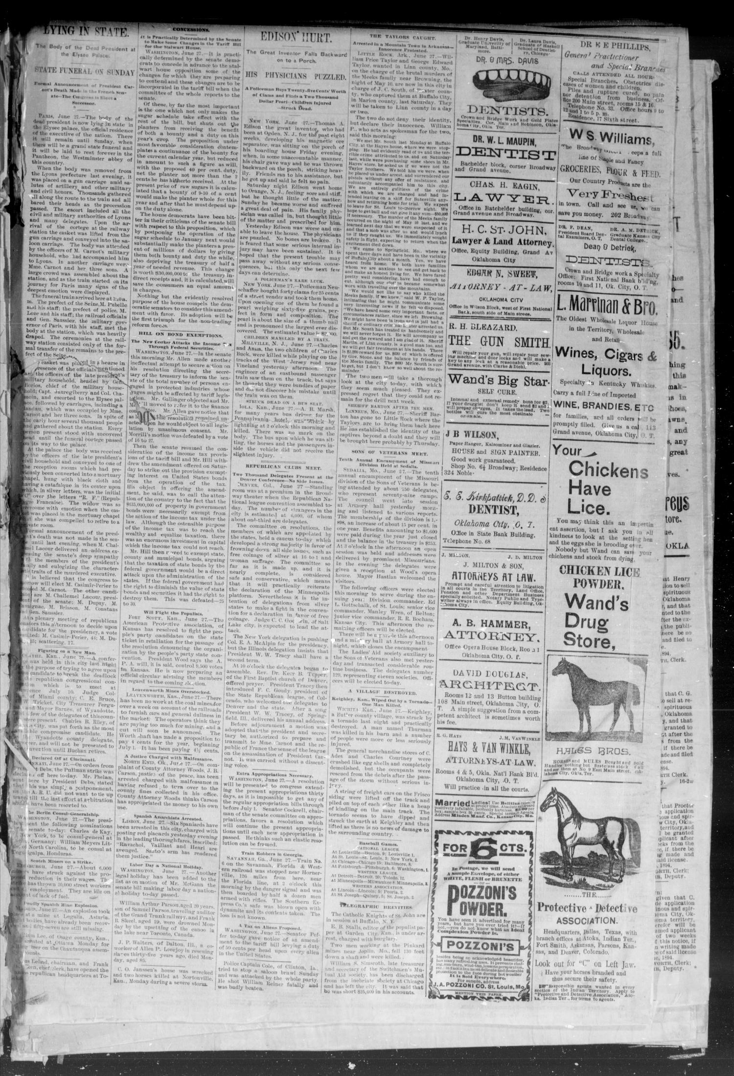 Okahoma Times Journal. (Oklahoma City, Okla. Terr.), Vol. 6, No. 8, Ed. 1 Wednesday, June 27, 1894
                                                
                                                    [Sequence #]: 3 of 4
                                                