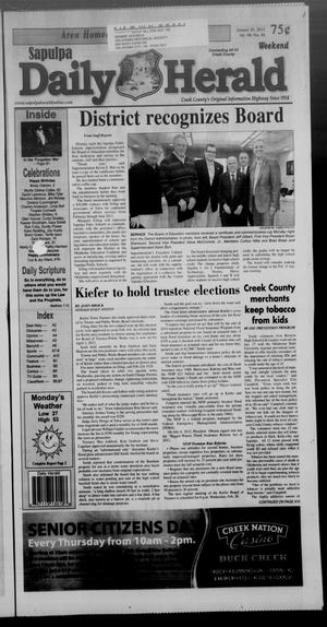 Primary view of object titled 'Sapulpa Daily Herald (Sapulpa, Okla.), Vol. 98, No. 88, Ed. 1 Sunday, January 20, 2013'.