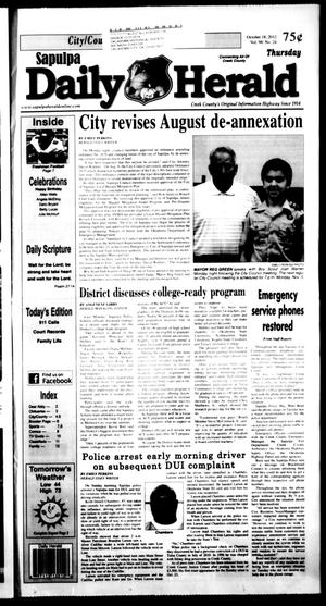 Sapulpa Daily Herald (Sapulpa, Okla.), Vol. 98, No. 25, Ed. 1 Thursday, October 18, 2012