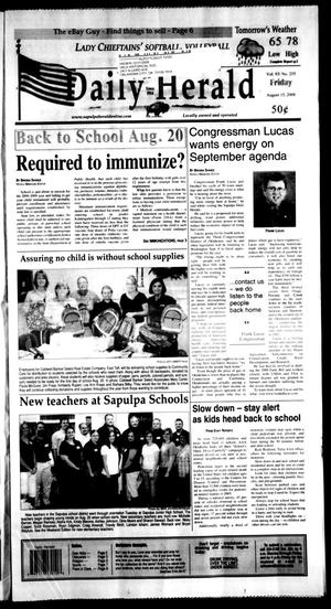 Primary view of object titled 'Sapulpa Daily Herald (Sapulpa, Okla.), Vol. 93, No. 235, Ed. 1 Friday, August 15, 2008'.