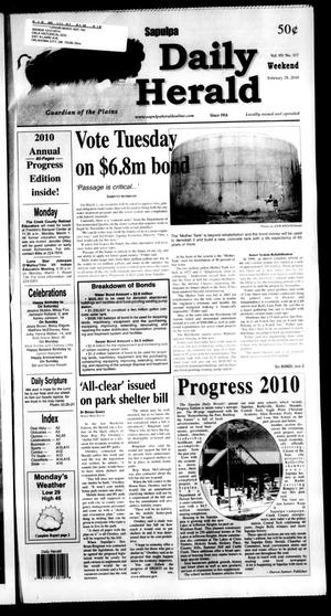Primary view of object titled 'Sapulpa Daily Herald (Sapulpa, Okla.), Vol. 95, No. 117, Ed. 1 Sunday, February 28, 2010'.