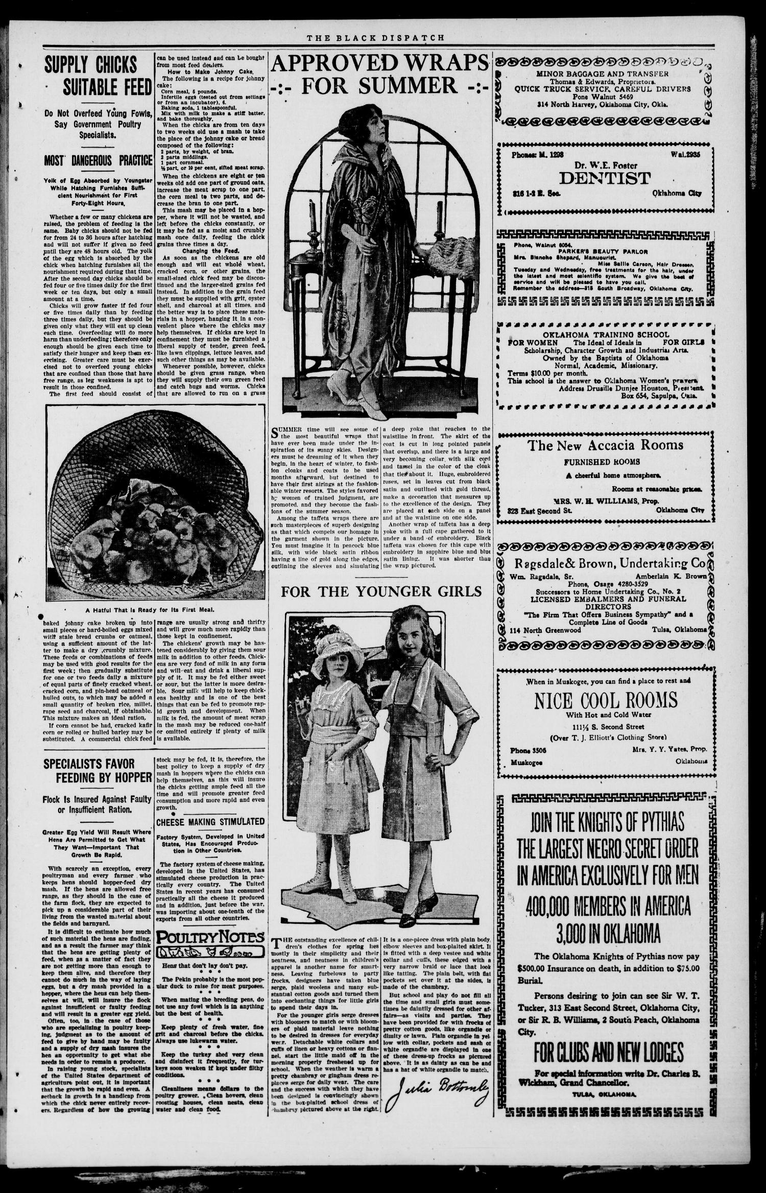 The Black Dispatch (Oklahoma City, Okla.), Vol. 5, No. 22, Ed. 1 Friday, April 16, 1920
                                                
                                                    [Sequence #]: 7 of 8
                                                