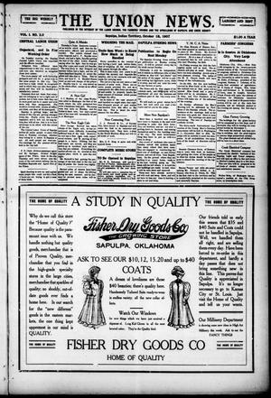 The Union News. (Sapulpa, Indian Terr.), Vol. 1, No. 20, Ed. 1 Friday, October 18, 1907
