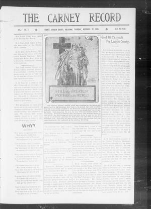 The Carney Record (Carney, Okla.), Vol. 1, No. 5, Ed. 1 Thursday, November 25, 1920