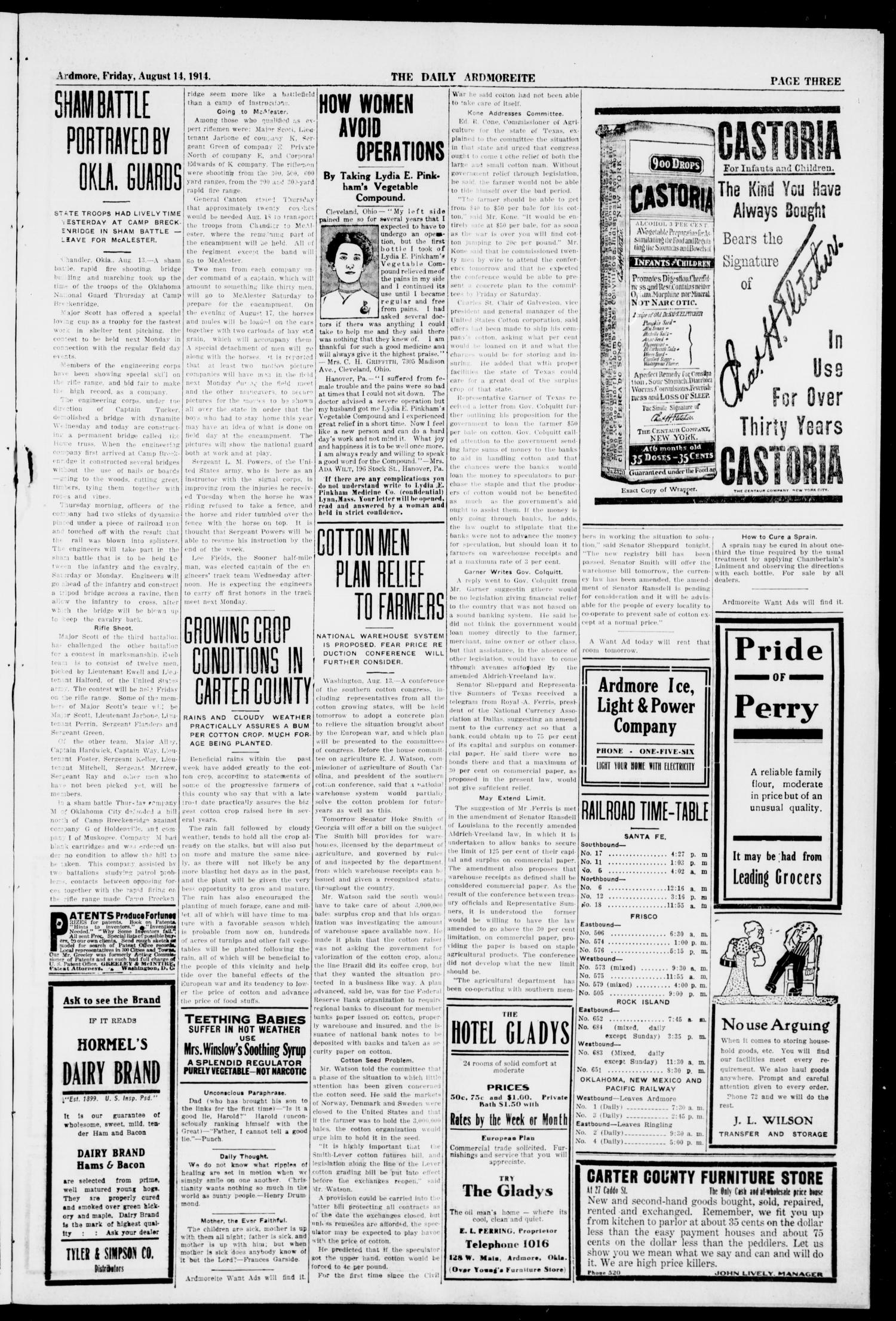 The Daily Ardmoreite. (Ardmore, Okla.), Vol. 20, No. 265, Ed. 1 Friday, August 14, 1914
                                                
                                                    [Sequence #]: 3 of 8
                                                