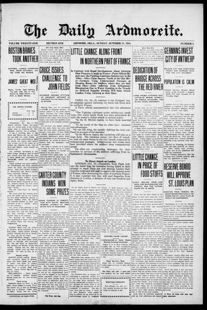 The Daily Ardmoreite. (Ardmore, Okla.), Vol. 21, No. 3, Ed. 1 Sunday, October 11, 1914
