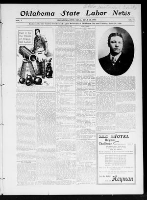 Oklahoma State Labor News (Oklahoma City, Okla.), Vol. 1, No. 11, Ed. 1 Friday, July 13, 1906