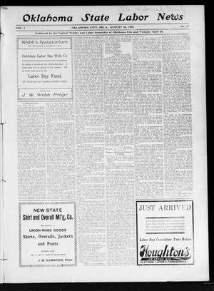 Oklahoma State Labor News (Oklahoma City, Okla.), Vol. 1, No. 17, Ed. 1 Friday, August 24, 1906