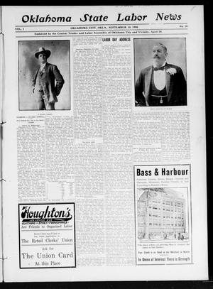 Oklahoma State Labor News (Oklahoma City, Okla.), Vol. 1, No. 20, Ed. 1 Friday, September 14, 1906
