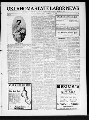 Oklahoma State Labor News (Oklahoma City, Okla.), Vol. 1, No. 25, Ed. 1 Friday, October 19, 1906