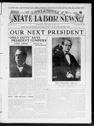 Oklahoma State Labor News (Oklahoma City, Okla.), Vol. 3, No. 24, Ed. 1 Friday, October 30, 1908