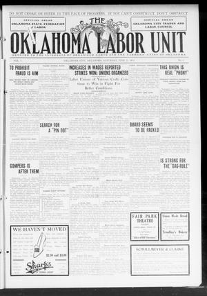 The Oklahoma Labor Unit (Oklahoma City, Okla.), Vol. 5, No. 3, Ed. 1 Saturday, June 22, 1912