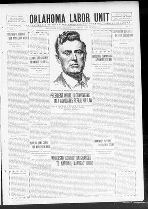 Oklahoma Labor Unit (Oklahoma City, Okla.), Vol. 6, No. 4, Ed. 1 Saturday, July 12, 1913