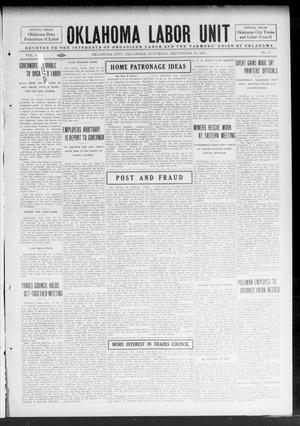 Oklahoma Labor Unit (Oklahoma City, Okla.), Vol. 6, No. 14, Ed. 1 Saturday, September 20, 1913