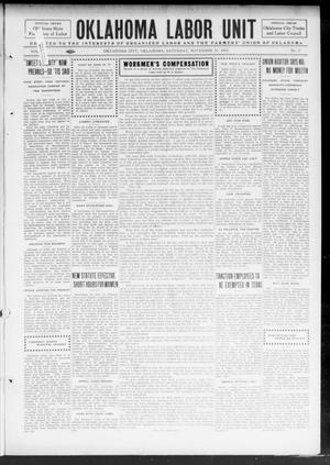 Oklahoma Labor Unit (Oklahoma City, Okla.), Vol. 6, No. 22, Ed. 1 Saturday, November 15, 1913