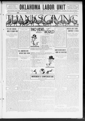 Oklahoma Labor Unit (Oklahoma City, Okla.), Vol. 6, No. 23, Ed. 1 Saturday, November 22, 1913