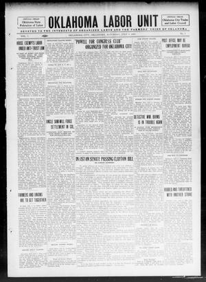 Oklahoma Labor Unit (Oklahoma City, Okla.), Vol. 7, No. 3, Ed. 1 Saturday, July 4, 1914