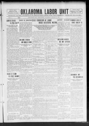 Oklahoma Labor Unit (Oklahoma City, Okla.), Vol. 7, No. 10, Ed. 1 Saturday, August 22, 1914