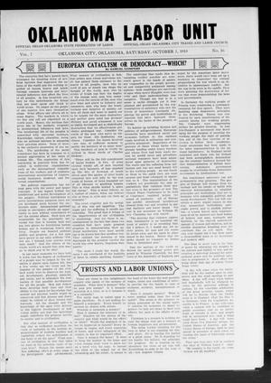Oklahoma Labor Unit (Oklahoma City, Okla.), Vol. 7, No. 16, Ed. 1 Saturday, October 3, 1914