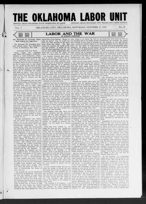 The Oklahoma Labor Unit (Oklahoma City, Okla.), Vol. 7, No. 18, Ed. 1 Saturday, October 17, 1914
