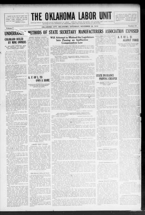 The Oklahoma Labor Unit (Oklahoma City, Okla.), Vol. 7, No. 23, Ed. 1 Saturday, November 28, 1914