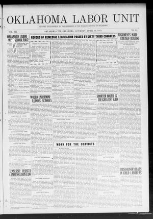 Oklahoma Labor Unit (Oklahoma City, Okla.), Vol. 7, No. 42, Ed. 1 Saturday, April 10, 1915