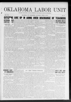 Oklahoma Labor Unit (Oklahoma City, Okla.), Vol. 7, No. 51, Ed. 1 Saturday, June 12, 1915