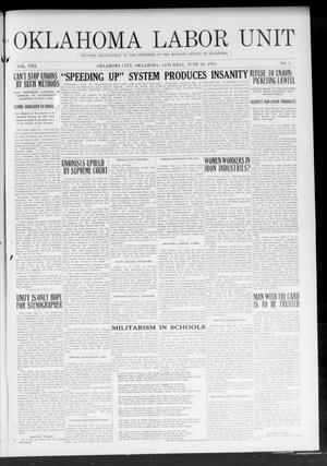 Oklahoma Labor Unit (Oklahoma City, Okla.), Vol. 8, No. 1, Ed. 1 Saturday, June 26, 1915