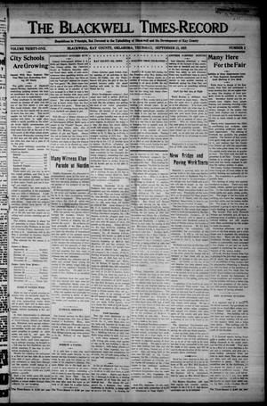 Primary view of object titled 'The Blackwell Times-Record (Blackwell, Okla.), Vol. 31, No. 2, Ed. 1 Thursday, September 13, 1923'.