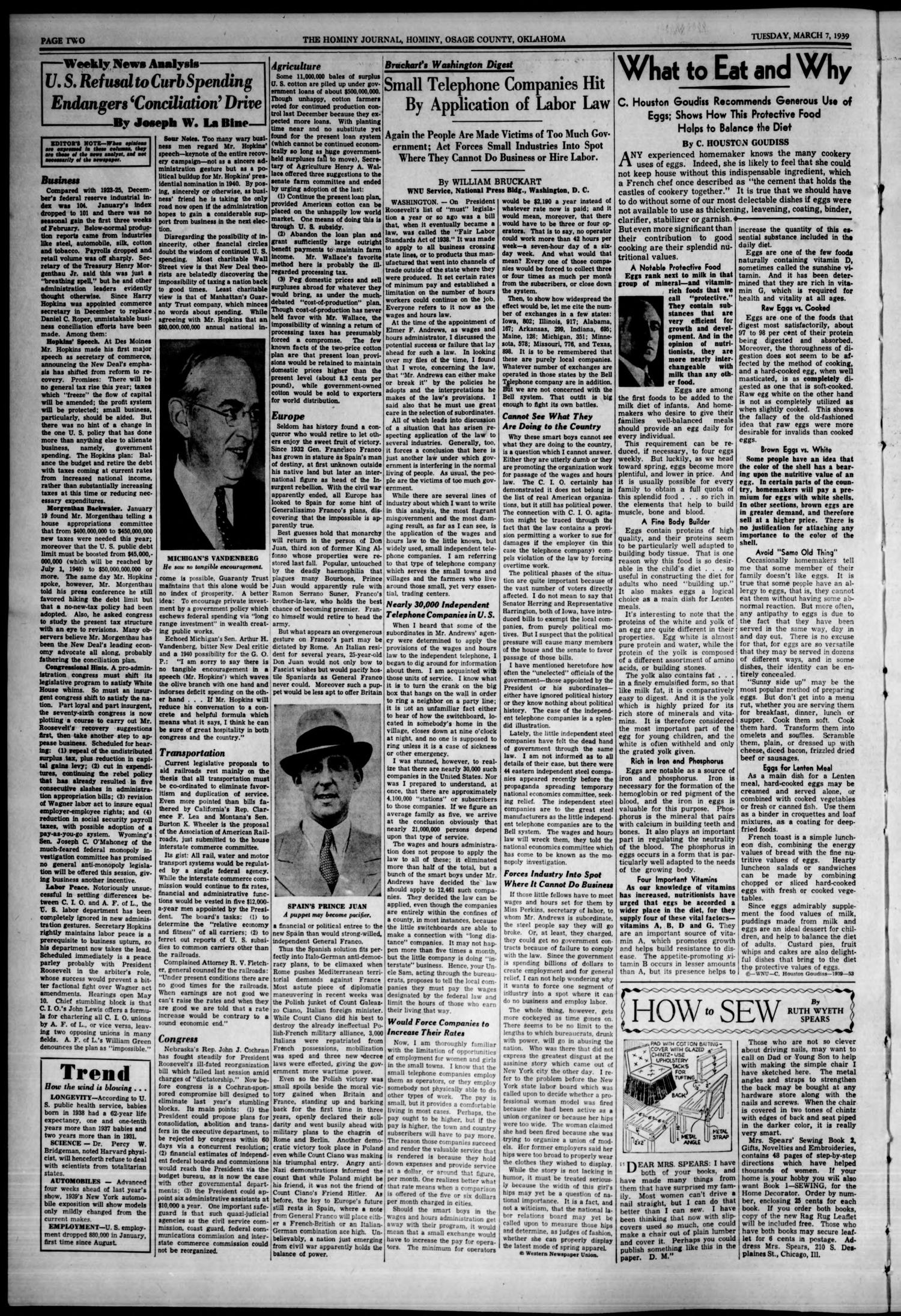 Hominy Journal (Hominy, Okla.), Vol. 18, No. 18, Ed. 1 Tuesday, March 7, 1939
                                                
                                                    [Sequence #]: 2 of 8
                                                