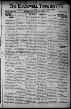 The Blackwell Times-Record (Blackwell, Okla.), Vol. 31, No. 11, Ed. 1 Thursday, November 15, 1923