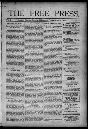 The Free Press. (Ralston, Okla.), Vol. 2, No. 42, Ed. 1 Friday, April 11, 1902
