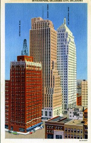 Primary view of object titled 'Petroleum Building, Ramsey Tower, and 1st National Bank'.