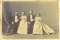 Photograph: General Tom Thumb, Mrs. Tom Thumb, Commodore Nutt, and Minie Warren