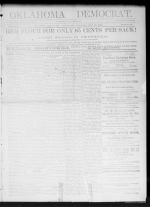 Primary view of object titled 'Oklahoma Democrat. (El Reno, Okla. Terr.), Vol. 2, No. 42, Ed. 1 Thursday, November 24, 1892'.