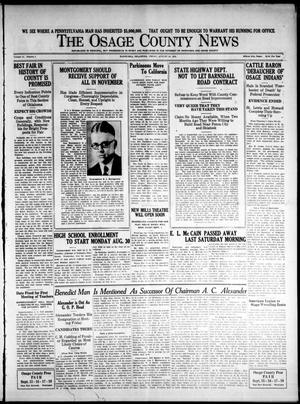 The Osage County News (Pawhuska, Okla.), Vol. 14, No. 1, Ed. 1 Friday, August 20, 1926