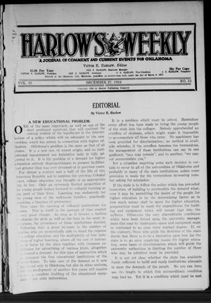 Harlow's Weekly (Oklahoma City, Okla.), Vol. 23, No. 52, Ed. 1 Saturday, December 27, 1924