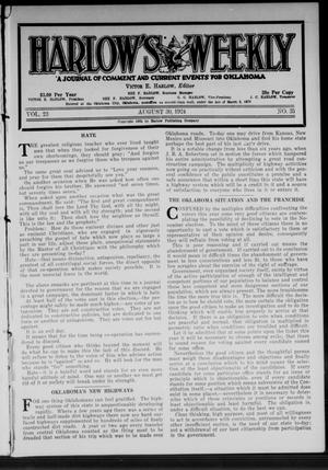 Harlow's Weekly (Oklahoma City, Okla.), Vol. 23, No. 35, Ed. 1 Saturday, August 30, 1924