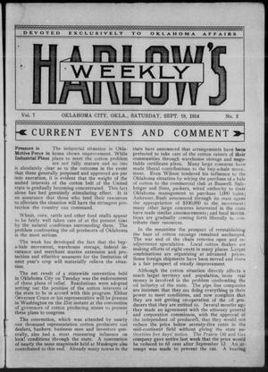 Harlow's Weekly (Oklahoma City, Okla.), Vol. 7, No. 3, Ed. 1 Saturday, September 19, 1914