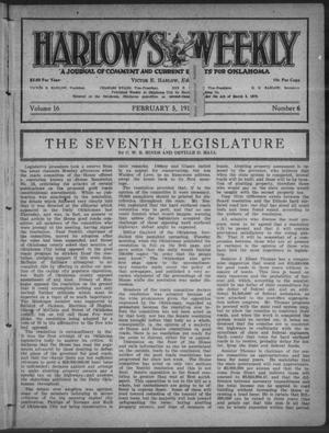 Primary view of object titled 'Harlow's Weekly (Oklahoma City, Okla.), Vol. 16, No. 6, Ed. 1 Wednesday, February 5, 1919'.