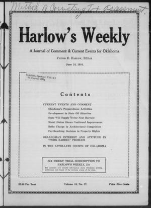 Harlow's Weekly (Oklahoma City, Okla.), Vol. 10, No. 27, Ed. 1 Saturday, June 24, 1916
