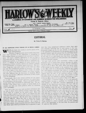 Harlow's Weekly (Oklahoma City, Okla.), Vol. 24, No. 40, Ed. 1 Saturday, October 3, 1925